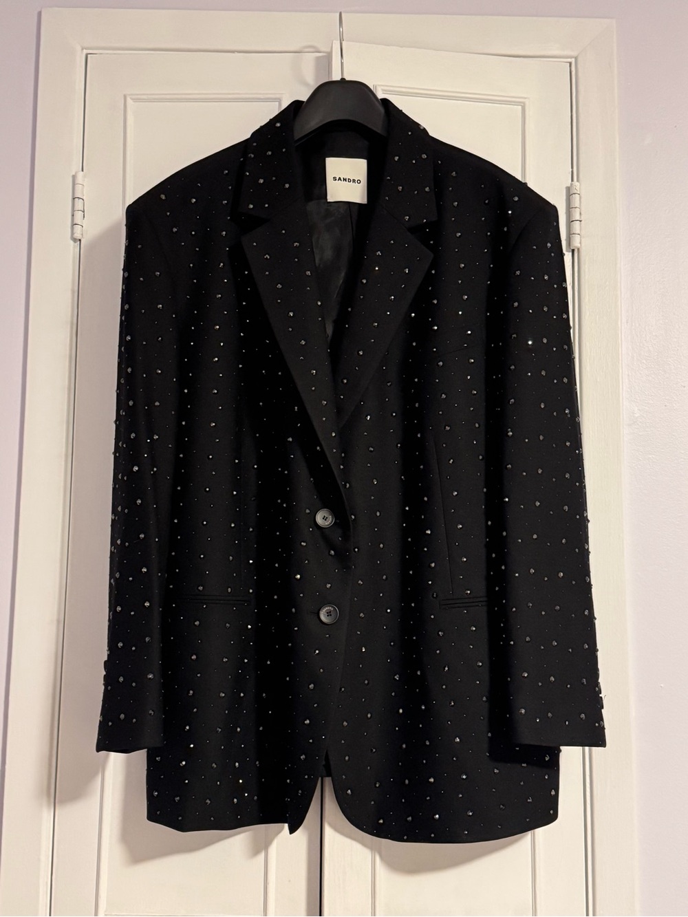 Sandro Black Rhinestone -Embellished Women’s Blazer